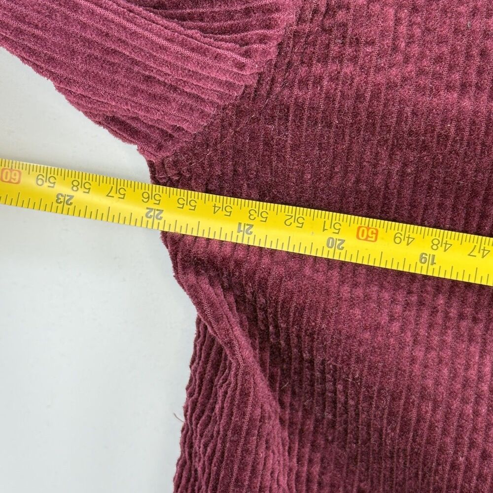 Womens Burgundy Corduroy Shirt Cotton Long Sleeve Button Up Shacket No Tag Sz M - Picture 8 of 16